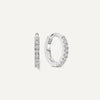 14 Karat White Gold with Diamonds Pavé Diamond Small Huggie Hoops (10mm) (0.06 ct) - 1
