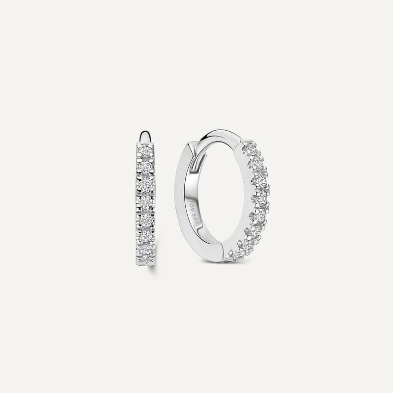 Pavé Diamond Small Huggie Hoops (10mm) (0.06 ct)