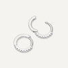 14 Karat White Gold with Diamonds Pavé Diamond Small Huggie Hoops (10mm) (0.06 ct) - 6