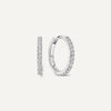 14 Karat White Gold with Diamonds Pavé Diamond Huggie Hoops (12mm) (0.12 ct) - 1