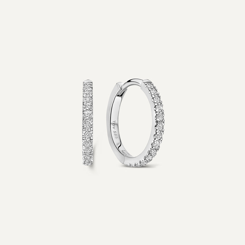 Pavé Diamond Huggie Hoops (12mm) (0.12 ct)