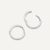 14 Karat White Gold with Diamonds Pavé Diamond Huggie Hoops (12mm) (0.12 ct) - 6