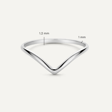 14 Karat White Gold Wishbone Ring - 2
