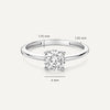 14 Karat White Gold Four Prong Round Cut Cubic Zirconia Ring - 2