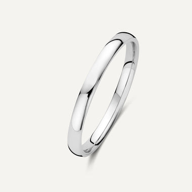 14 Karat White Gold 2 mm Curve Band Ring - 1