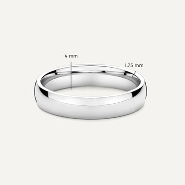 14 Karat White Gold 4 mm Curve Band Ring - 5