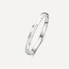 14 Karat White Gold Hammered Stacker Ring - 1