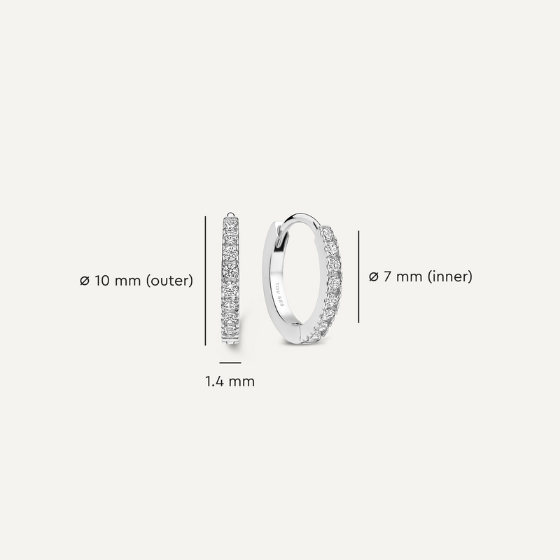 Pavé Cubic Zirconia Small Huggie Hoops (10mm)