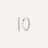 14 Karat White Gold Pavé Cubic Zirconia Huggie Hoops (12mm) - 1