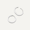 14 Karat White Gold Pavé Cubic Zirconia Huggie Hoops (12mm) - 5