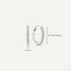 14 Karat White Gold Pavé Cubic Zirconia Huggie Hoops (12mm) - 6