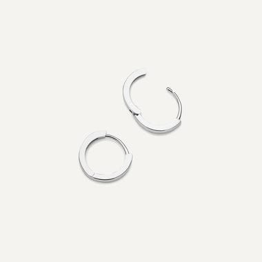 14 Karat White Gold Essential Small Huggie Hoops (10mm) - 4