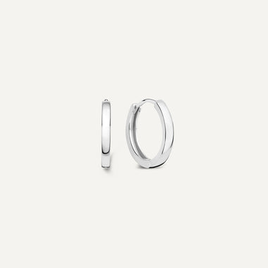 14 Karat White Gold Essential Huggie Hoops (12mm) - 1