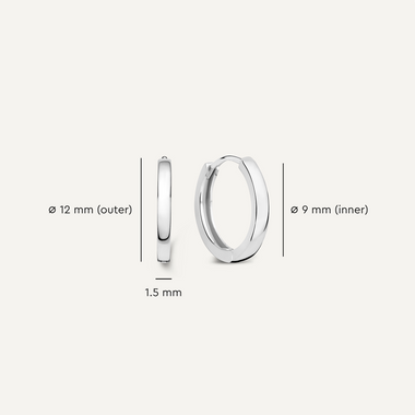 14 Karat White Gold Essential Huggie Hoops (12mm) - 5