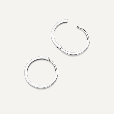 14 Karat White Gold Essential Small Hoops (15mm) - 4