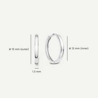 14 Karat White Gold Essential Small Hoops (15mm) - 5