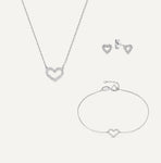 Pavé Zirconia Open Hearts Set