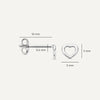 14 Karat White Gold Open Heart Studs - 4