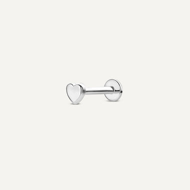 14 Karat Vitguld Hjärta Piercing - 1