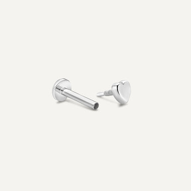 14 Karat White Gold Heart Piercing - 6