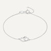 14 Karat White Gold Linked Heart Bracelet - 1