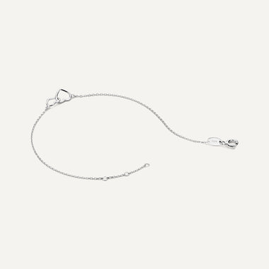 14 Karat White Gold Linked Heart Bracelet - 4