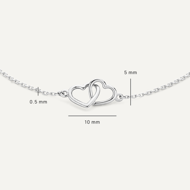 585er Weißgold Verbundenes Herz-Armband - 6
