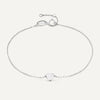 14 Karat White Gold Heart Bracelet - 1