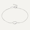 14 Karat White Gold Open Heart Bracelet - 1