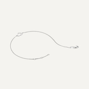 14 Karat White Gold Open Heart Bracelet - 8