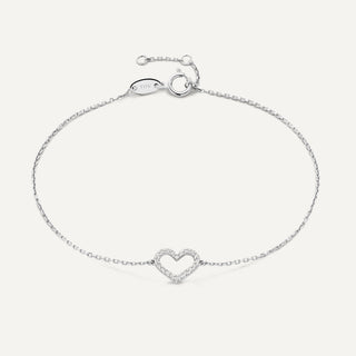 Bracelet Cœur Ouvert Pavé Zircon