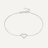 Pavé Cubic Zirconia Open Heart Bracelet