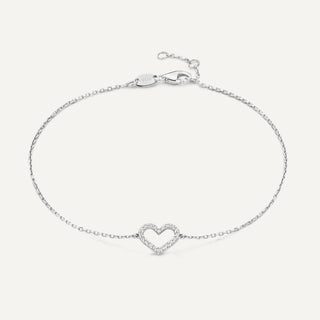 Pavé Cubic Zirconia Open Heart Bracelet
