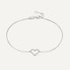Pavé Cubic Zirconia Open Heart Bracelet
