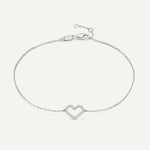 Pavé Cubic Zirconia Open Heart Bracelet