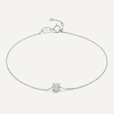 14 Karat White Gold Round Cut Cubic Zirconia Bracelet - 1
