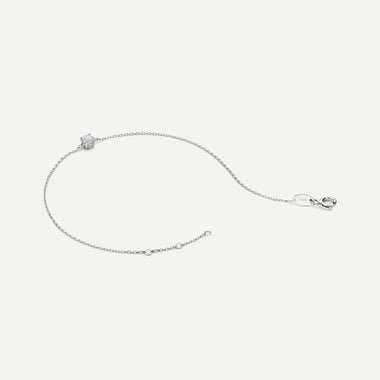 14 Karat White Gold Round Cut Cubic Zirconia Bracelet - 7