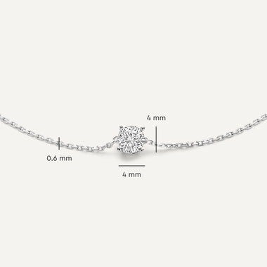 14 Karat White Gold Round Cut Cubic Zirconia Bracelet - 6