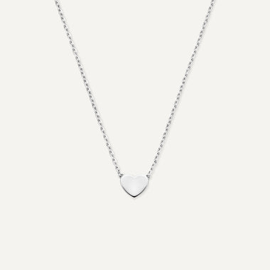 Or Blanc 14 Carats Heart Pendant Necklace - 1