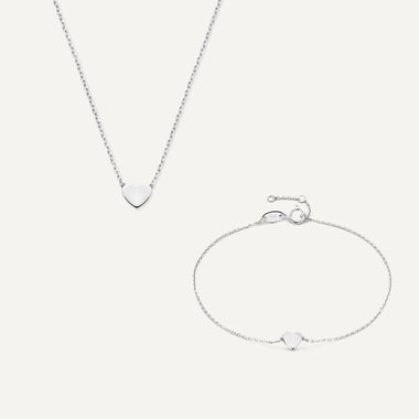 14 Karat White Gold Hearts Set - 1