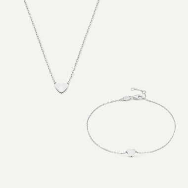 14 Karat White Gold Hearts Set - 1