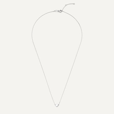 14 Karat White Gold Puffy Heart Pendant Necklace - 12