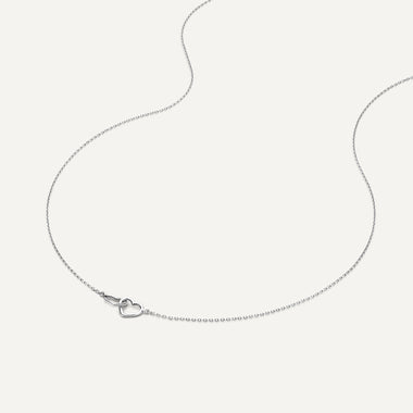 585er Weißgold Linked Heart Pendant Necklace - 6