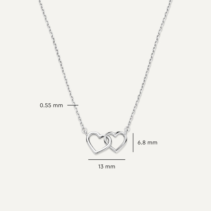 Linked Heart Pendant Necklace
