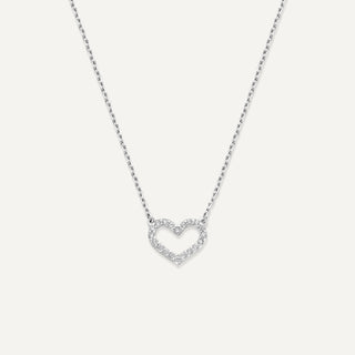 Collier Pendentif Cœur Ouvert Pavé Zircon