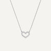 14 Karat White Gold Pavé Zirconia Open Hearts Set - 4