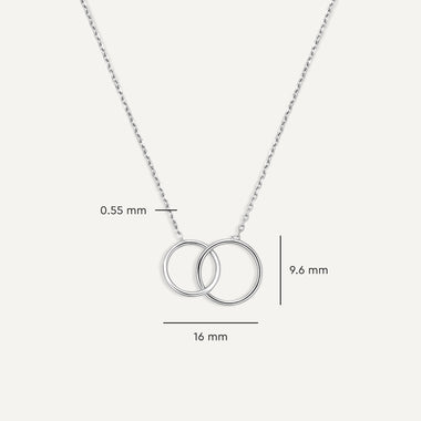585er Weißgold Linked Infinity Pendant Necklace - 7