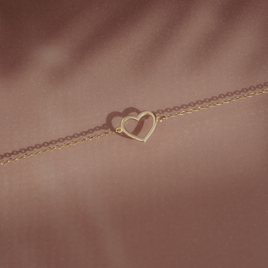 14 Karaat Goud Open Hart Armband - 4