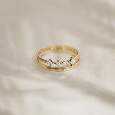 Or 14 Carats Bague Eblouissante Zircon - 5