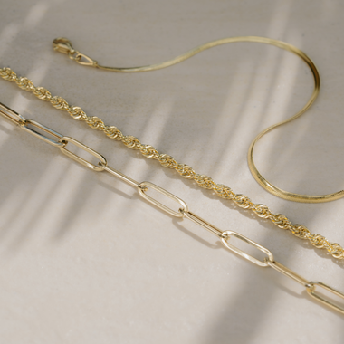585er Gold Gedrehtes Seil Halskette - 9